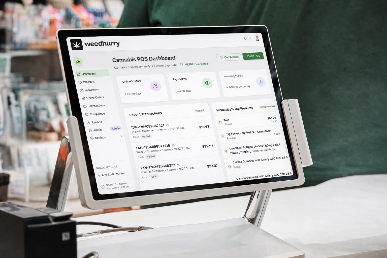 Weedhurry POS Dashboard